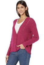 NWT Women&#39;s Kensie Punk Yarn Button Front Cardigan Sweater in Raspberry Sz XL - £31.64 GBP