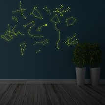 ( 59" x 39") Glowing Vinyl Ceiling Decal Star Map with Lines / Glow in the Dark  - £51.34 GBP