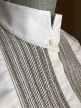 BRUNELLO CUCINELLI Monilli Tuxedo Button-up Shirt Blouse 2 piece Sz XXL ... - £270.58 GBP