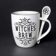 Crescent Witches Brew Alchemy Gothic ALMUG16 Cup &amp; Spoon Coffee Mug Tea ... - $311.75 MXN