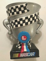 2002 Gibson NASCAR 12&quot; Silver White Trophy Ceramic Cookie Jar Box See De... - $122.24