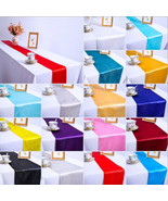 10pcs 12&quot;x108&quot; Satin Table Runner Wedding Party Hotel Banquet Dinner Tab... - £30.25 GBP