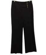 Womens Fashionista Black Wide Leg Dress Pants Trousers with Zipper Detai... - $21.77