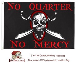 No Quarter, No Mercy Pirate Flag Jolly Roger Flag - new in package - £7.81 GBP