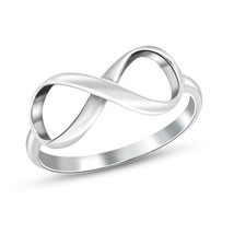 Endless Love Infinity Symbol .925 Sterling Silver Ring-10 - £12.38 GBP
