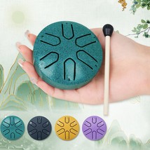 3 Inch Steel Tongue Drum 6 Notes Mini Ethereal Drum Children Music Toys Meditati - £22.71 GBP