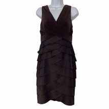Adrianna Papell Women’s Size 10 Brown Tiered Sleeveless Sheath Dress Party Prom - £31.53 GBP