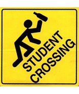 College Student Crossing Sticker | Funny Novelty Comedy Beer | 4&quot; x 4&quot; - £5.60 GBP