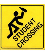 College Student Crossing Sticker | Funny Novelty Comedy Beer | 4&quot; x 4&quot; - $133.84 MXN