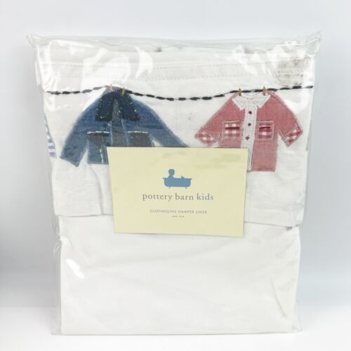 NEW Pottery Barn Kids “Clothesline” Hamper Liner Laundry Bag Cotton 1 Si... - $19.99