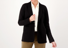 Susan Graver Weekend Marina Knit Blazer Black, Petite XL (A562473) - £32.11 GBP