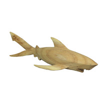 20 Inch Hand Carved Shark Wooden Sculpture Decorative Figurine Beach Home Decor - £30.47 GBP