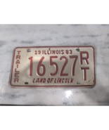 Vintage 1983 Illinois&quot; Land Of Lincoln&quot; Trailer License Plate 16527 RT E... - $9.50 CAD