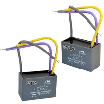 2-Pack Capacitor for Harbor Breeze Ceiling Fan 1.5uf+3uf 3-Wire CBB61 - £18.16 GBP