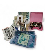 Vintage Dollhouse Furniture &amp; DIY Craft Supplies Set With Quick Stick Fe... - $47.84 CAD