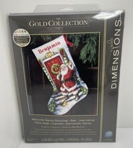 New Dimensions Gold Collection Welcome Santa Stocking Counted Cross Stit... - $23.36