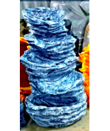 Tiered Spiral Rock &amp; Log Indoor Outdoor Water Fountain with LED Poly Res... - $487.32 CAD