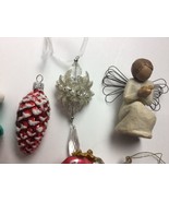 Lot of 5 Glass Ornaments Santa Flamingo Willow Tree Bird Ballerina - £11.53 GBP
