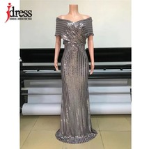 iDress Grey Red Evening Summer Night Gown Party Dresses Elegant Maxi Dress for W - £97.60 GBP