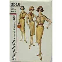 Vintage 1960s Simplicity Sewing Pattern 3516 Misses Skirt Blouse Size 12... - $6.78