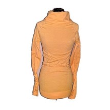 Mondetta Top Yellow Women Jacquard Active Size S/M Cowl Neck Ruched Long... - £19.41 GBP