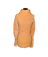 Mondetta Top Yellow Women Jacquard Active Size S/M Cowl Neck Ruched Long... - £19.48 GBP