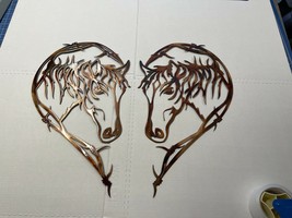 Barbed Wire Horse Head Metal Wall Art Décor Mirrored Pair - £83.90 GBP