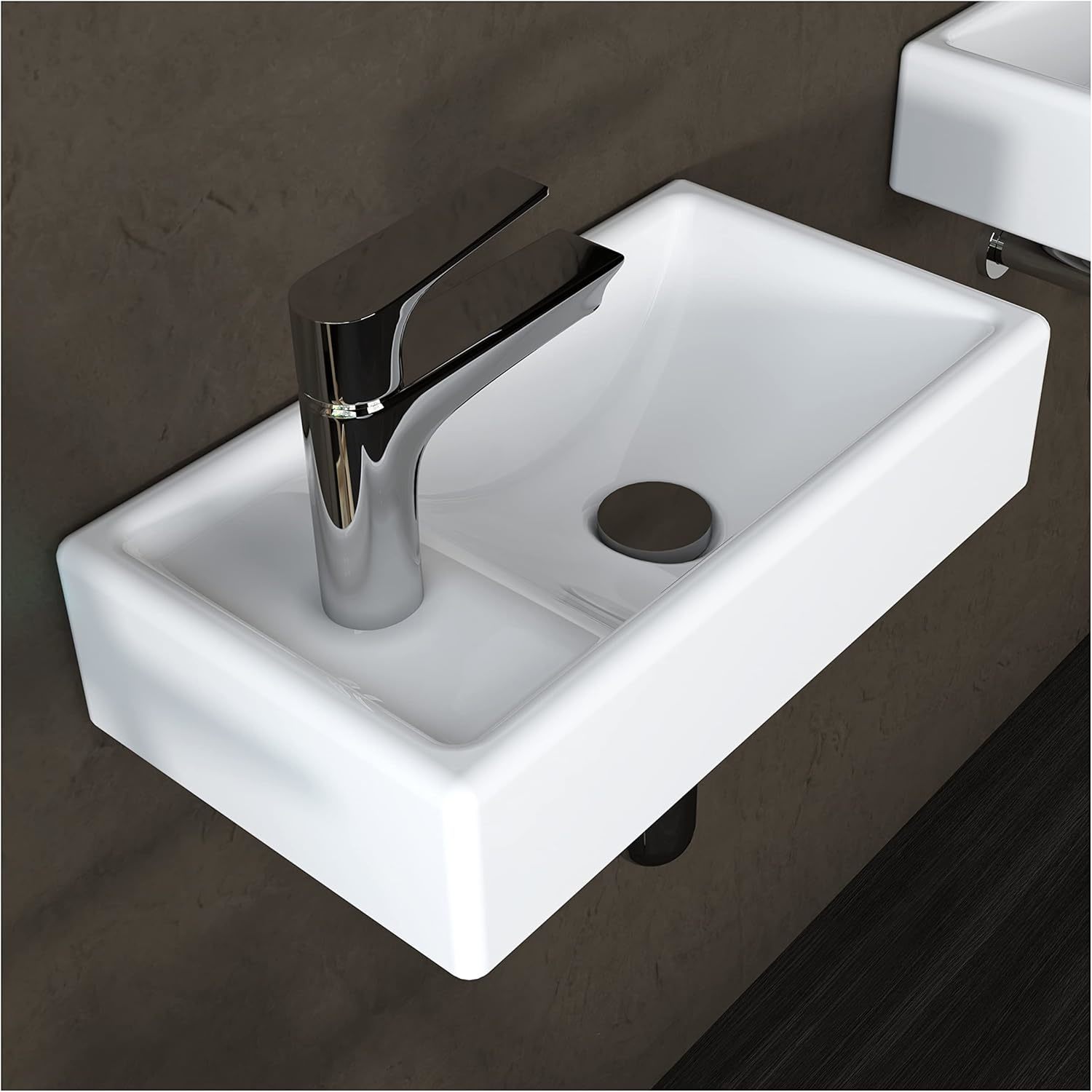 Meje 16-Inch Bathroom Corner Wall Hung Basin Sink,Small Bathroom, Left Hand - $67.99