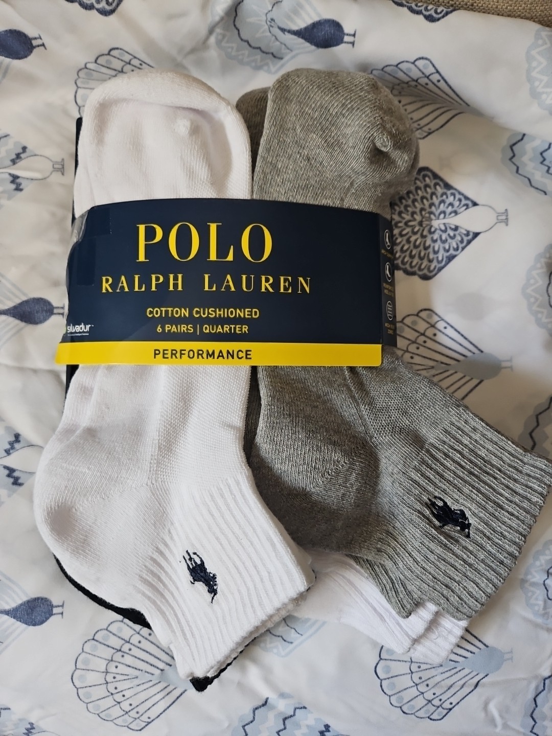 Polo Ralph Lauren Men&#39;s Performance Qtr Socks 6-Pk Shoe Size 6 - 12 1/2 ... - $24.75