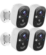 Security Cameras Wireless Outdoor (4 Pack), Battery Powered Cameras for ... - $80.67 CAD