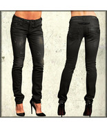 Affliction Raquel Seam Skull Cross Patch Womens Skinny Jeans Journey Bla... - $104.99