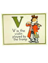 Cavallini Letter V Framable Nursery Art 1930s Repro Alphabet Flash Card ... - £7.78 GBP