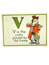 Cavallini Letter V Framable Nursery Art 1930s Repro Alphabet Flash Card ... - £7.74 GBP