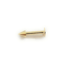 ADIRFINE 14K Solid Gold 14 Gauge Spike Labret Monroe tragus Stud barbell... - £65.90 GBP