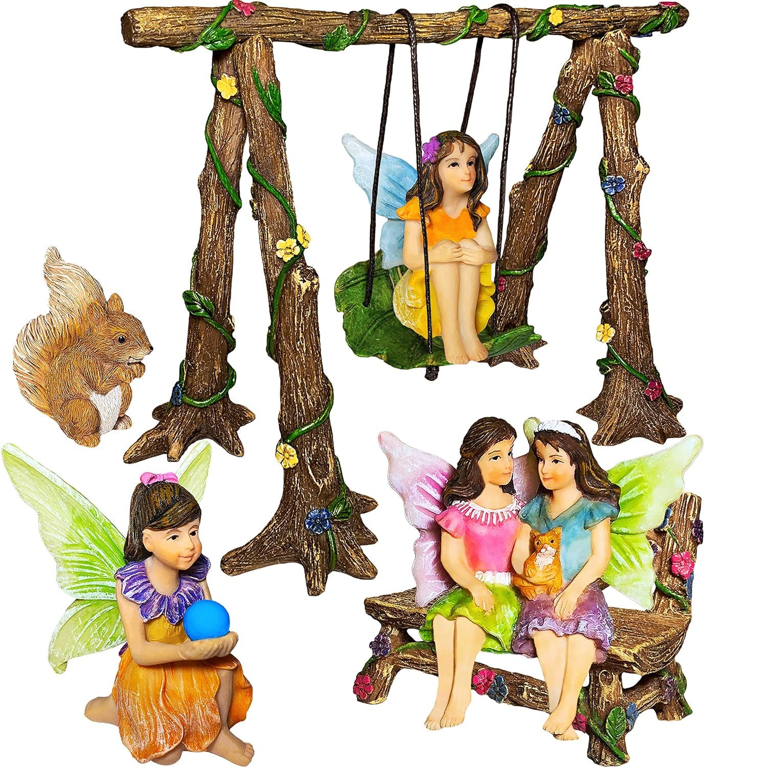 Primary image for Fairy Garden - Accessories Kit With Miniature Figurines - Swing Set Of 6 Pcs - F