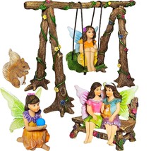 Fairy Garden - Accessories Kit With Miniature Figurines - Swing Set Of 6... - £39.95 GBP