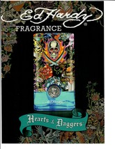 2010 Print Ad Ed Hardy Fragrance Hearts &amp; Daggers Cologne Tattoo Pop Art - $14.46