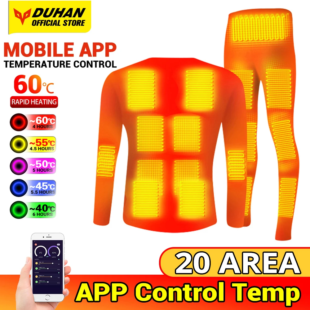 Electric Heated Fleece Lined Heated Clothing Men Heated Thermal Underwear Set - £52.19 GBP+