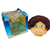 The Original Doll Baby 5&quot; Brown Curly Hair Yarn Hair Vintage Head Doll Crafting - £10.13 GBP