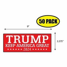 50 Pack 3.375&quot;x9&quot; Trump Kag 2024 Sticker Decal Humor Funny Gift Trump BS0158 - £34.13 GBP