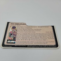 Vintage 1983 G.I. Joe Dog Handler K-9 Mutt *File Card Only* No Figure Arah - £6.91 GBP