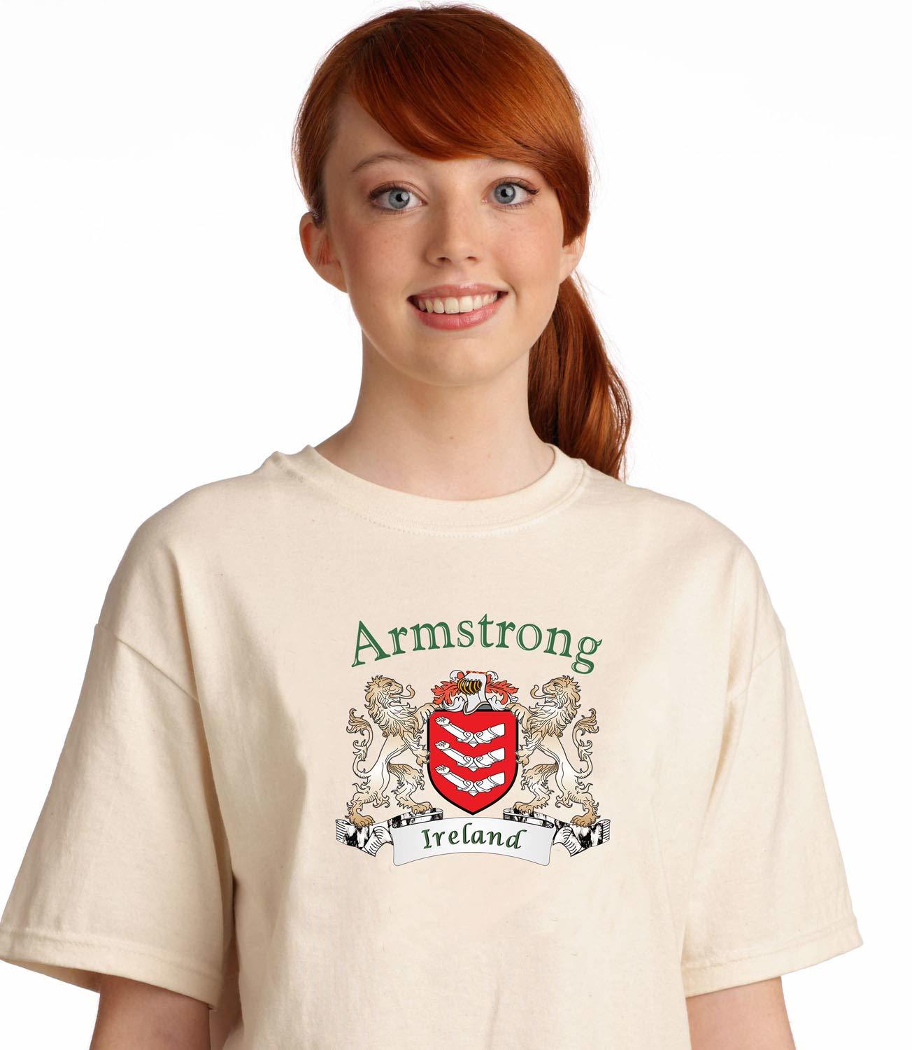 Armstrong Irish Coat of arms tee Shirt in Natural - $15.63+