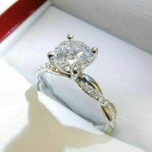 2.25Ct Round Cut CZ Engagement Ladies Ring in 10K White Gold Plating - Silver - £113.94 GBP