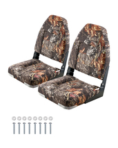 VEVOR Boat Seat High Back Folding Sponge PU Camo 2-Pack Aluminum Hinges - $101.90