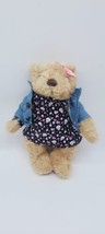 House Of Blues Denim Jacket 10&quot; Teddy Bear Plush Rare Archive Bear - £15.58 GBP