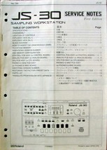 Roland JS-30 Digital Sampler Original Service Manual, Schematics Parts L... - £31.13 GBP