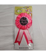Bride To Be Button Ribbon Bachelorette Party Engagement Wedding Pink Black - £6.19 GBP