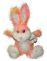 Aurora Neon Orange Pink Yellow Long Haired Bunny Rabbit Plush Gibbity with tag - £22.43 GBP