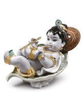 Lladro 01009370 Krishna on Leaf Figurine New - $1,144.00