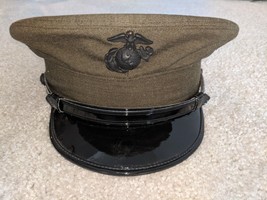 USMC Marine Corps Service Green Bernard Cap Enlisted Hat Military - $42.75